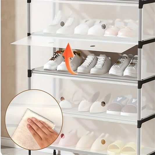 4 Layers Stainless Steel Dust Proof Shoe Rack