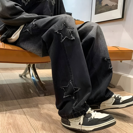 Stars Patchwork Men Jeans New Fashion