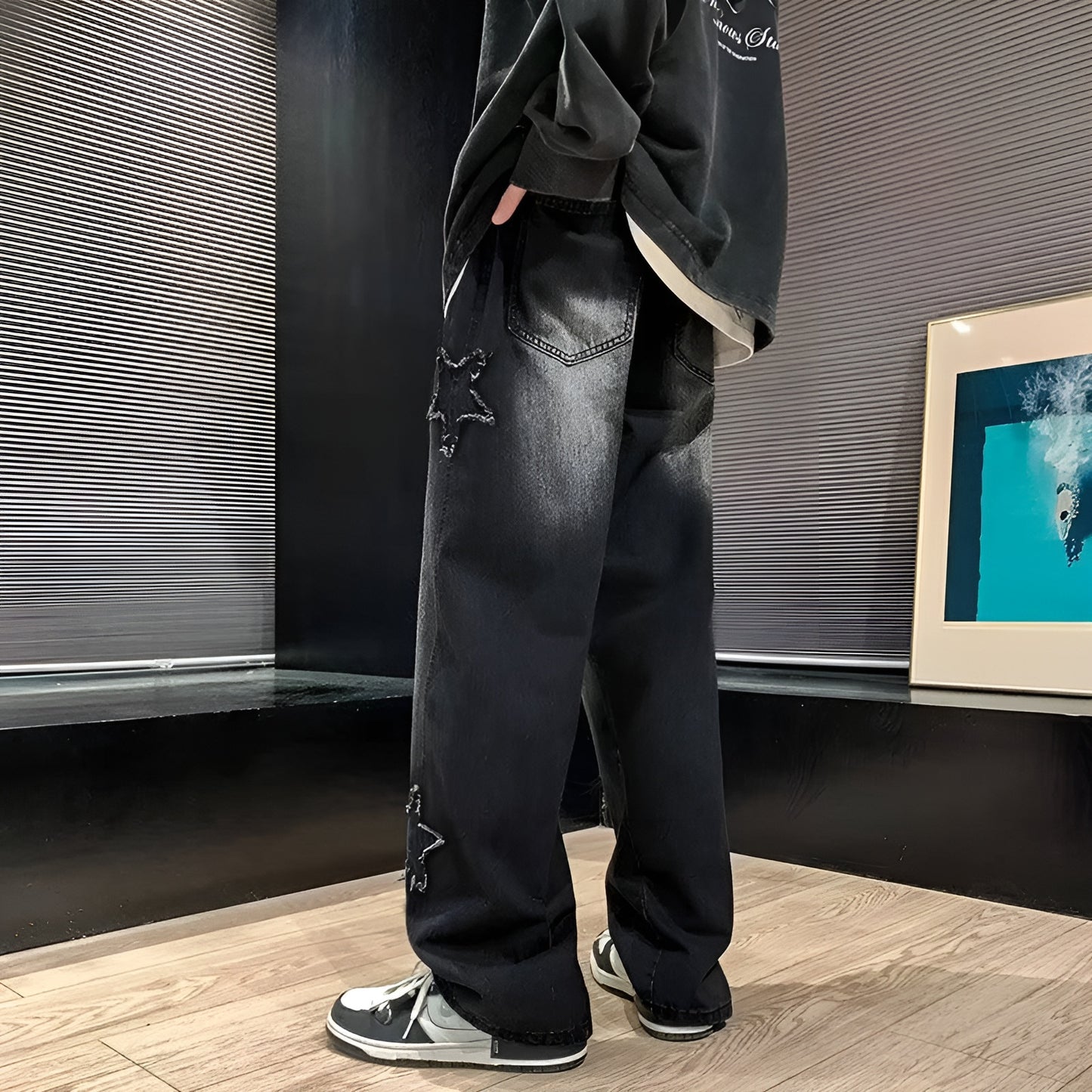 Stars Patchwork Men Jeans New Fashion