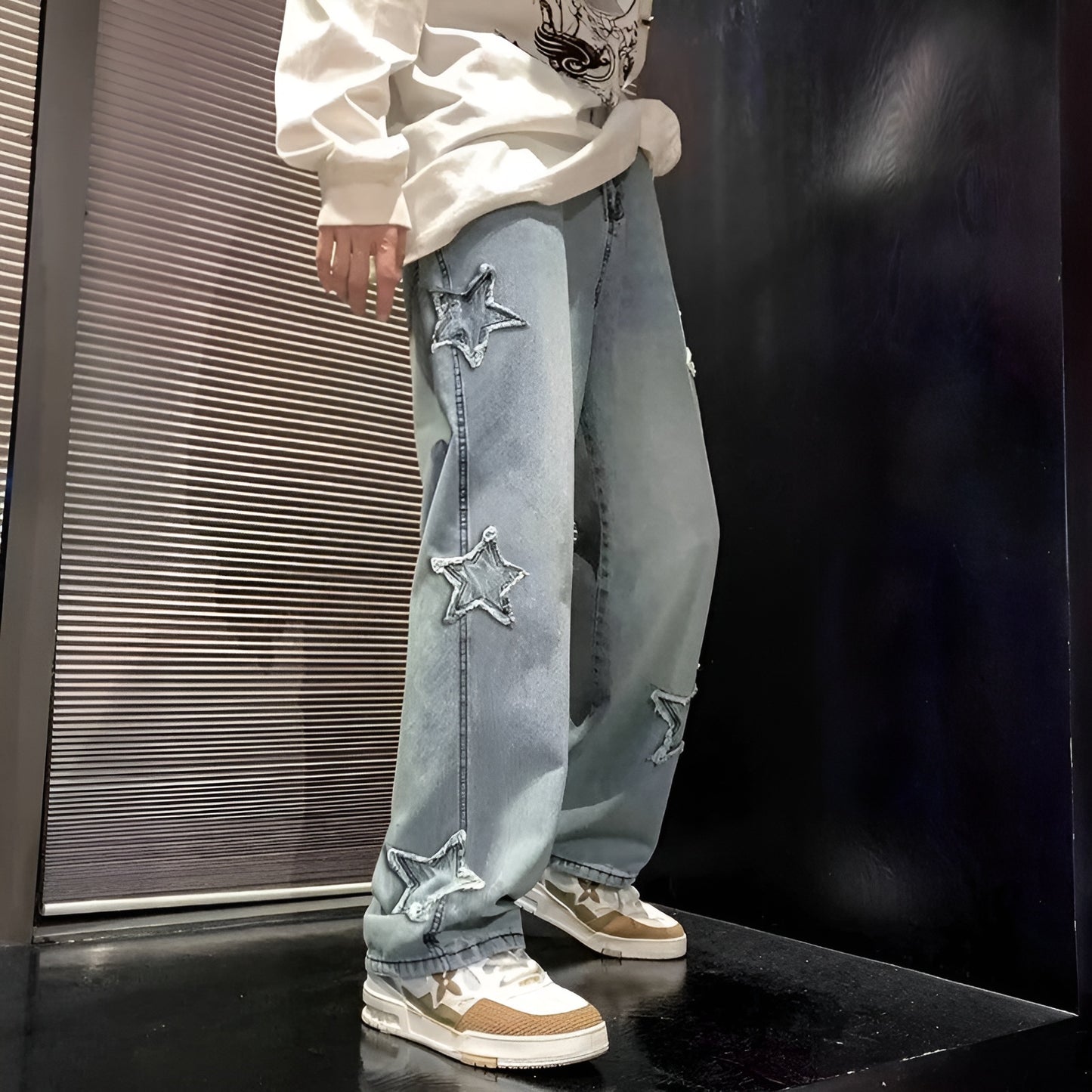 Stars Patchwork Men Jeans New Fashion