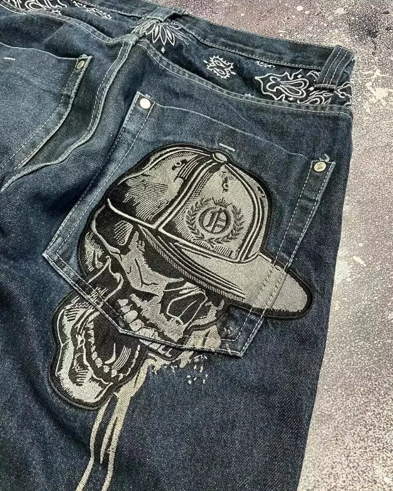 Street Fashion Trend Skull Jeans