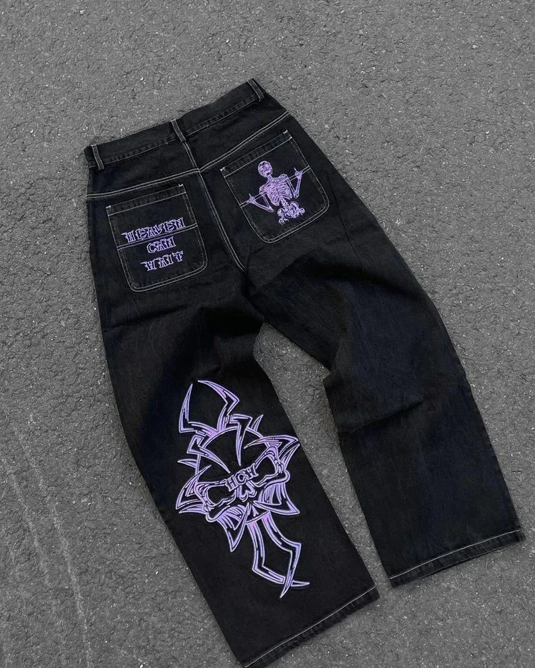 Street Fashion Trend Skull Jeans