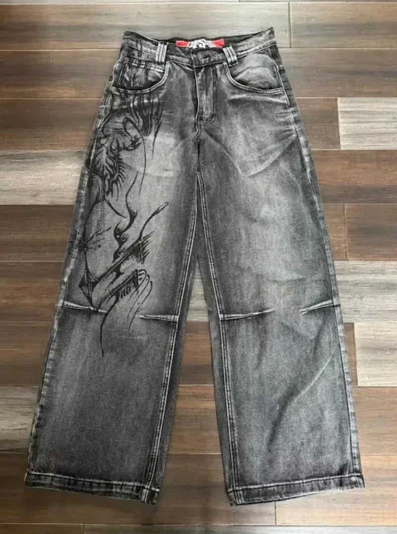 Street Fashion Trend Skull Jeans
