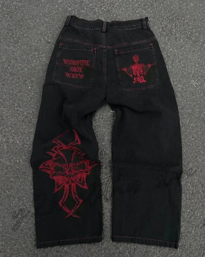Street Fashion Trend Skull Jeans