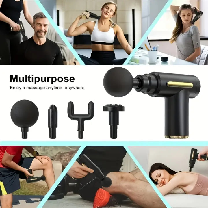 Deep Tissue Massage Gun — 6-Speed Portable Percussion Massager with LED Touch Screen