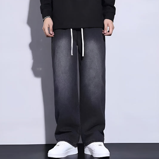 Korean Trendy Black Jeans Men
